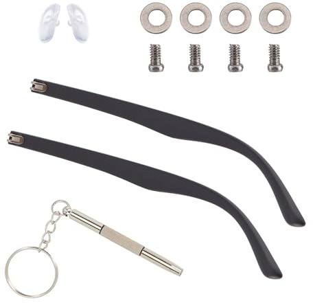 NICENEEDED 1 Paire de Branches de Lunettes de Rechange Kit de Réparation de Lunettes avec Vis Accessoires de Remplacement pour Branches et Jambes de Lunettes Noires