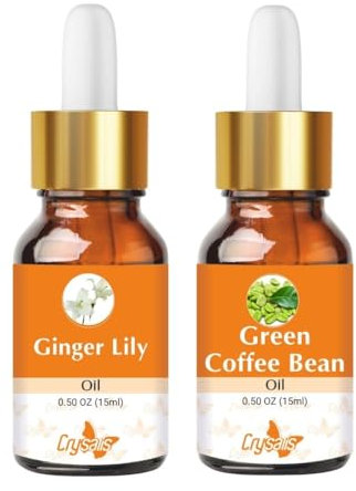 Crysalis Oil Bundles -Ginger Lily Pure Essential Oil -15ml & Green Coffee Bean (Coffea Arabica.) |100% Pure & Natural Undiluted Cold Pressed Oil -15Ml