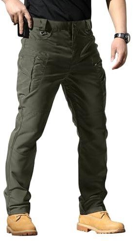 Pantalon Tactique éLastique pour Hommes,Militaire Résistant à l'eau pour Le Combat,Camouflage D'Entraînement pour Les Forces Armées 02-Armée Verte L