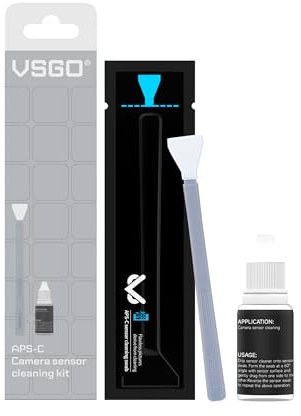 VSGO APS-C Kamera-sensor rengöringsset med 6 swabs och 10 ml sensorrengöring | Professionell sensorrengöring, för DSLR-kameror, lämplig för CMOS-sensorer