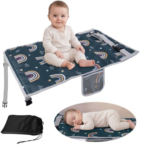 SUPRBIRD Toddler Airplane Bed,76x44.5cm Portable Airplane Seat Extender,Plane Foot Hammock for Kids,Travel Foot Hammock,With storage bag,Footrest for short-haul flights with infants(Blue)