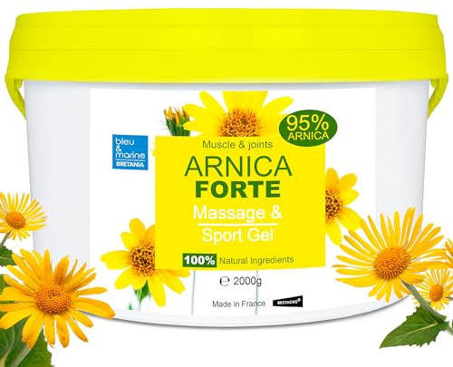 Gel de Masaje Muscular Árnica Montana, 100% Natural, Después del Ejercicio Deportistas, Efecto Relajante, Calmante, No Mancha, Reduce Estrías, Fatiga Articular 2000 g