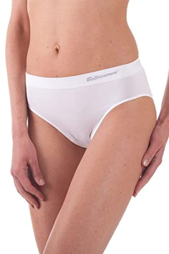 BELLISSIMA Slip in Microfibra Seamless Senza Cuciture Art. 014 3 Pezzi (M/L III/IV 44/46, Bianco)