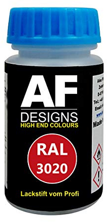 Alex Flittner Designs Pennarello vernice RAL 3020 rosso traffico opaco 50 ml ad asciugatura rapida acrilico