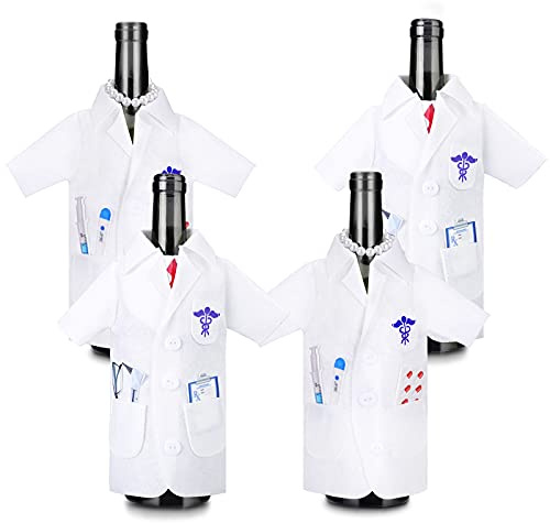 Geiserailie 4 Pcs White Coat Wine Bag for Doctor Nurse Ceremony Gifts