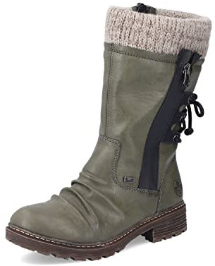 Rieker Damen Winterstiefel Z4756, Frauen Stiefel,wasserdicht,riekerTEX,Winterstiefel,Winterschuhe,uebergangsstiefel,grün (55),38 EU / 5 UK