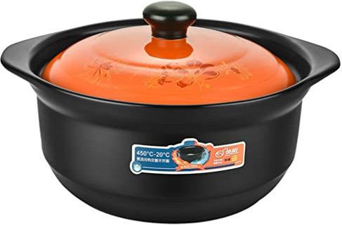 Veemoon Cazuela De Cerámica Tazón De Cerámica con Tapa Olla De Cocina Guiso De Cocina Moldes para Pasteles Vasija Moldes De Porcelana Cacerola De Leche Olla Casera Bibimbap Olla Shin Ramen