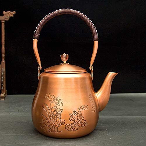 Teapot Tetsubin Tea Kettle 2600ml Extra Large Hand Made Copper Kettle Southern Japan Health Purple Copper Teapot (Color : A, Size : 2600ml)