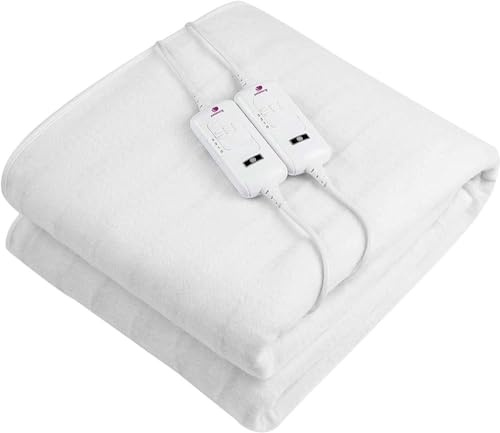 Pekatherm | Surmatelas Chauffant Électrique Double | 170 x 180 cm | 2 Niveaux de Température | Chauffe-Matelas 100% Polyester | Chauffe-lit Électrique Couvre Matelas King Size UP217