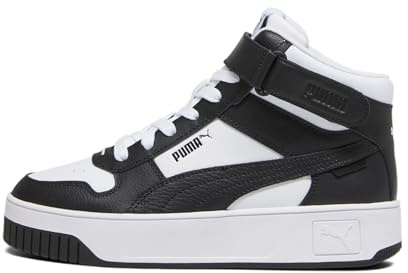 PUMA Carina Street Mid Damen-Sneaker, Weiß-Schwarz, 37.5 EU