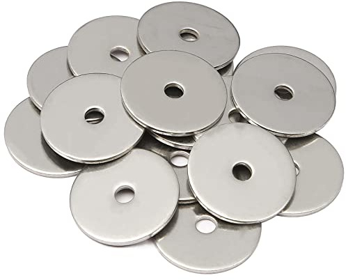 AMLOOPH M5 Washers, M5 x 30mm A2 Stainless Steel Flat Washers 20Pack | Metal Flat Washers Thickness 2mm, Large OD Plain Wide Metal Round Flat Spacer Repair Washer for Screws Bolts
