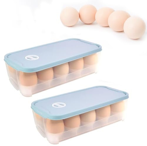 SLTAXAR 2er Set Eierbox 10 Eier Eierbehälter mit Deckel Eieraufbewahrungsboxen Eier Aufbewahrung Kühlschrank Eierbehälter für Kühlschrank Eier Transportbox Kunststoff Eierbox 10 eier Eieraufbewahrung