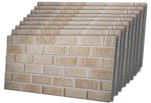 Ultimate Premium Products | 3D Wall Panels | Natural Brick Effect Cladding Styrofoam | Ideal for Kitchen, Living Room, Bedroom | Sandstone | 8 Piece | 40 inch x 20 inch | Covers 4.1 sq m