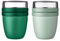 Mepal | Lunchpot Ellipse Mixed | Vivid Green + Nordic Sage | Müslibecher to go | Unterteilung für Joghurt & Müsli | 500 ml + 200 ml | Geeignet für Gefrierschrank, Mikrowelle & Spülmaschine