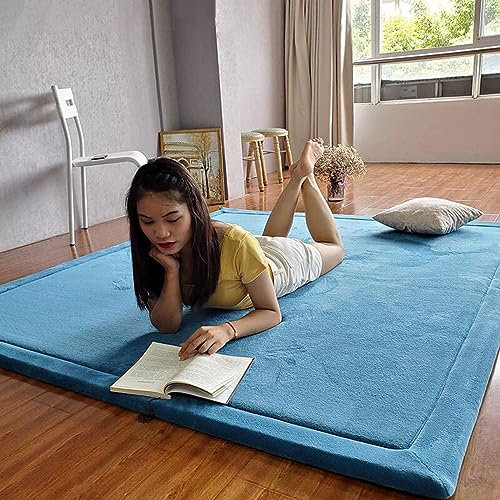 Generisch Alfombra de tatami gruesa de color rojo coral, antideslizante, 200 x 200 cm, ideal como manta para gatear, esterilla de yoga y almohadilla de ejercicio