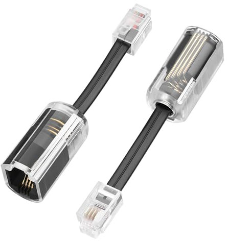 YACSEJAO 2 Pcs Telephone Cord Detangler 360 Degree Rotating Phone Cord Detangler Landline RJ9 4P4C Anti-Tangle Telephone Handset Cable For Desk Phone, Landline