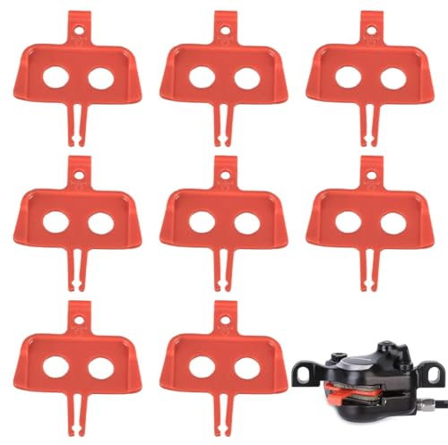 DOKRIN Frenos para bicicletas, 8 espaciadores de freno de disco para bicicleta de montaña protección para el transporte repuestos para bicicleta (rojo)