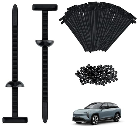 Mcbazel 200 Piezas Brida Universal de Nylon para Cables, Soporte Autoblocante Resistente a los Rayos UV, Resistente, con Pasador y Botón, Corbatas de Cable para Automóviles, Construcción, Reparaciones