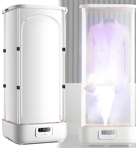 Oiyekntd Plancha de Vapor Vertical de 900 W, automática, inalámbrica, para Armario/plegadora, con Control eléctrico y tendedero para Ropa y Telas.