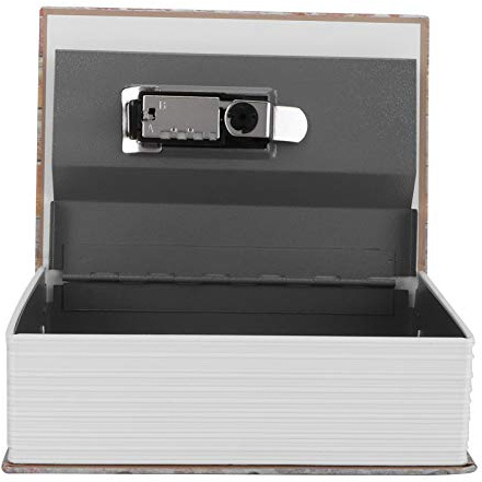BONKZEBU Mini Book Safe, Storage Box for Valuables with Password Lock, Security Case for Money Jewelry ID Cards Documents, Portable for Home Office Travel Gift