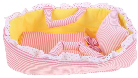 OFFSCH Portabebés Reborn: Cuna para bebé Reborn - Guardería para muñecos de Peluche de Menos de 35 cm - Bonita Cesta portabebés con asa y Vela