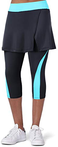ANIVIVO Women Tennis Legging,Skirted Capri Leggings Tennis Pants for Women& Sports Skirted Leggings(Apart Skirts,2XL)