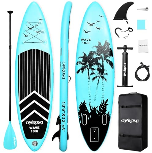 Inflatable Stand Up Paddle Board 10'6/326,SUP Surfboard for All Skill Levels Paddleboards with oar/Pump/Backpack/FootRope/Tail Fin/Waterproof Bag/Repair Kit