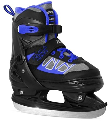Nattork Ice Skates for Kids Boys and Girls -Adjustable Blue,Black,Pink,Purple Ice Hockey Skates,Warm and Soft Plush Lining and Enhanced Ankle Support