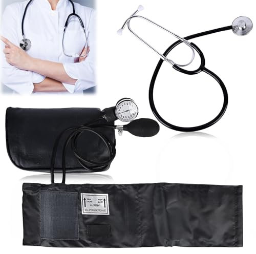 Sfigmomanometro manuale: cuffia per la pressione sanguigna con stetoscopio e bracciale, cuffia per la pressione sanguigna manuale per servizi di emergenza domestica, kit classico professionale con