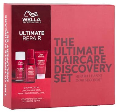 Wella Professionals ULTIMATE REPAIR Geschenkpackung | Professionelles Shampoo 50 ml, feuchtigkeitsspendender Conditioner 30 ml, Miracle Hair Rescue 30 ml | für alle Haartypen