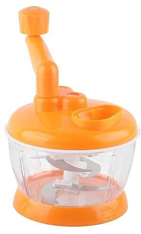 Robot da Cucina Manuale, Tritatutto Manuale a Manovella Multifunzione, 6 Lame in Acciaio Inossidabile, Tritatutto Manuale con Contenitore Trasparente per Verdure Carne Frutta