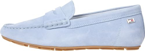 Tommy Hilfiger kvinnors eleganta flagga mjuk mocka loafers, Blå Breezy blå, 37 EU
