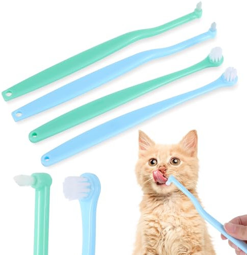 4 Stück Katzenzahnbürste Für Katzen Hundezahnbürste Zahnbürste Weiches Nylon Haustier Zahnbürste Hunde Klein Katze Zahnpflege Hund Zahnbürste Toothbrush Für Empfindliches Zahnfleisch Von Haustieren