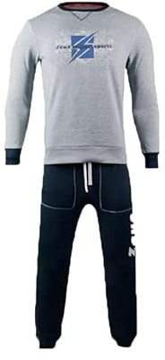 Lupex Shop Tuta Completa Homewear Uomo in Cotone e Poliestere Felpato, Completo da Casa Maschile