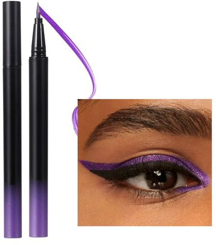 Pennino ultra sottile per occhi liquidi, impermeabile, a lunga durata, luccicante per eyeliner, facile da usare, altamente pigmentato, resistente alle sbavature, per donne (viola)
