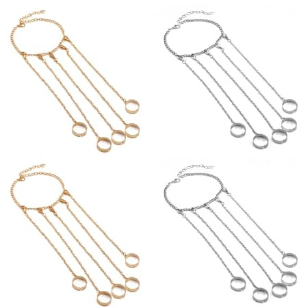ieron 2-delad Vintage Open Finger Ring med kedja Punk Cross Knuckle Ring med Tofs Gotiska smycken Tillbehör för kvinnor och flickor Unik Fashion Statement Present