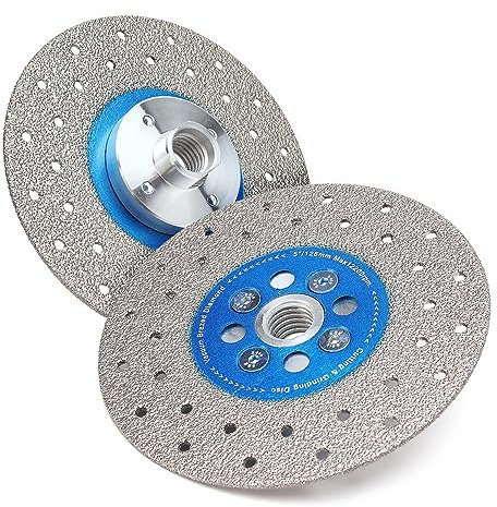 Solidure Diamantscheibe 125mm x M14,Granit Sägeblatt Doppelseitige Vakuum Gelötete Diamantklinge zum Schneiden und Schleifen von Granit Marmor Porzellan Keramikfliesen Stein