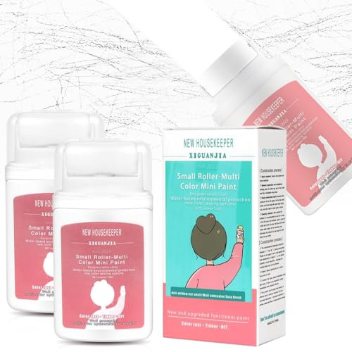 2 unidades de pintura de pared blanca para reparación de pared, rodillo de reparación de pared, color blanco, 200 ml, cepillo de rodillo para reparación de paredes con pasta de reparación de pared