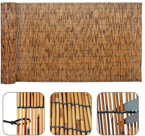 ArellaBamboo Da Esterno Canne Di Bambu Per Esterno Recinzione In Canna Naturale Stuoia Cannette FrangivistaBalcone Privacy Per Il Divisorio Della Coperta Giardino Patio Facile Installare 120x600