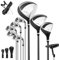 LIFEZEAL Komplettes Golfschlägerset für Herren, Golfset tragbar rechts, Stativtasche mit 7 Fächern, Putter, 3 Holz: Driver #1, Fairway #3, Hybrid #4, 5 Nadeln: #6, #7, #8, #9, Pitching Wedge (schwarz)
