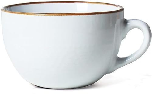700 ml stor keramisk kaffekopp, kopp lergods, cappuccinokoppar, XXL kopp keramik soppkoppar med handtag, stora flingskålar med handtag, salladsskål, kaffekopp av porslin (vit)