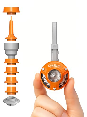 GIGA Pump Air 1oz Ultra-Mini Air Pump for Inflatables, Micro Portable Air Mattress Pump for Pool Floats Air Bed Air Mattress (Orange)