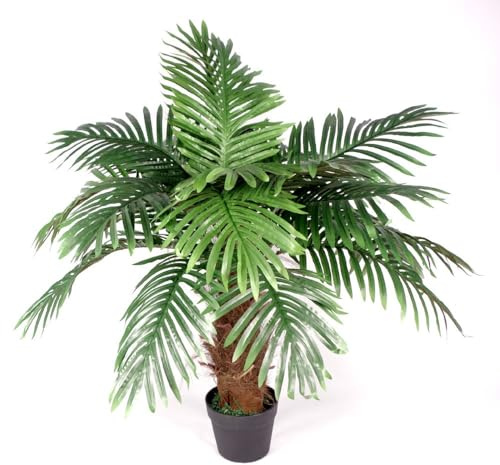 Leaf Design UK Large Artificial Palm Tree, Brown Trunk, 100cm