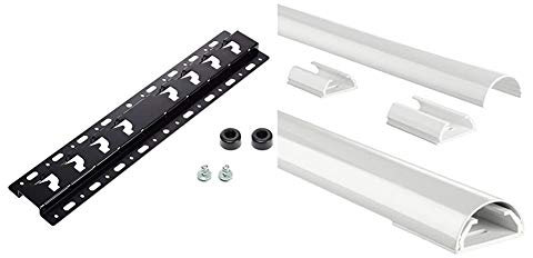 Sony SU-WL450 Wandhalterung für BRAVIA TVs, Schwarz, SUWL450 & Hama Stabiler Kabelkanal aus Aluminium weiß (1,1 Meter Länge, für 5 Kabel, robuste halbrunde Metall Kabelabdeckung)