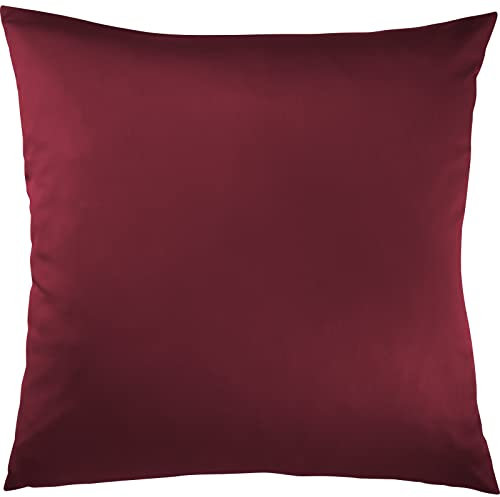 Pure Label Mako Satin Kopfkissenbezug 80x80 cm aus 100% Baumwolle in rot - Traumhaft weicher Kissenbezug passend zu unseren Bettwäsche Sets