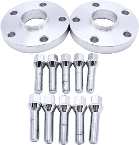 2pcs 20mm Spacers 5x112mm Hubcentric Forged Wheels Spacer Kit mit 10xolts M14x1.5 Hub Bore 57.1mm Compatible with VW AUDI