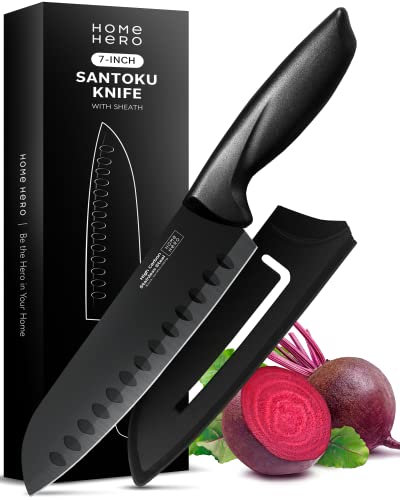 Home Hero Coltelli da Cucina Giapponese - Coltello da Chef Santoku - Acciaio Inox - Set Coltelli da Cucina Professionali