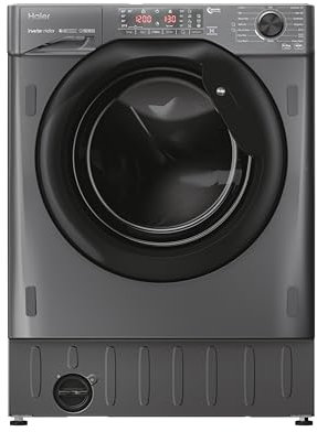 Haier HWDQ90B416FWBRUK 9/5kg Integrated Washer Dryer, D/A Rated, Graphite & Black
