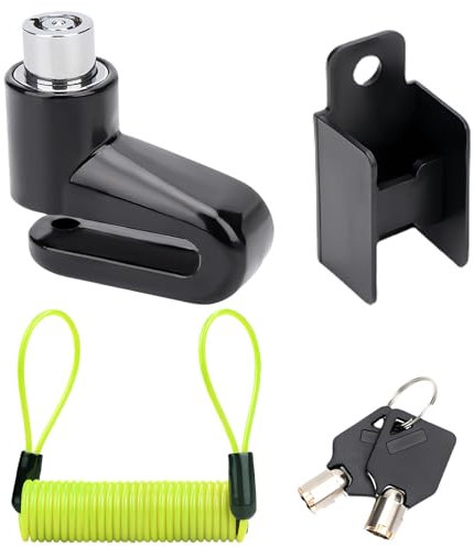 LEIBOCHAO Bremsscheibenschloss mit 2 Schlüsseln, Scheibenbremsen Schloss mit Erinnerungsseil, Motorradschloss, Robustes Motorradschloss Bremse für Elektroroller, Motorrad, Roller, Fahrrad