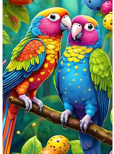 DPHERO Parrots Diamond Painting Kit for Beginners Adults, 5D DIY Flowers Diamond Art, Round Full Drill Lovebirds, 12x16 inch